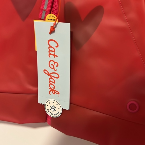 Cat & Jack Pink Heart Raincoat - Picture 7 of 15